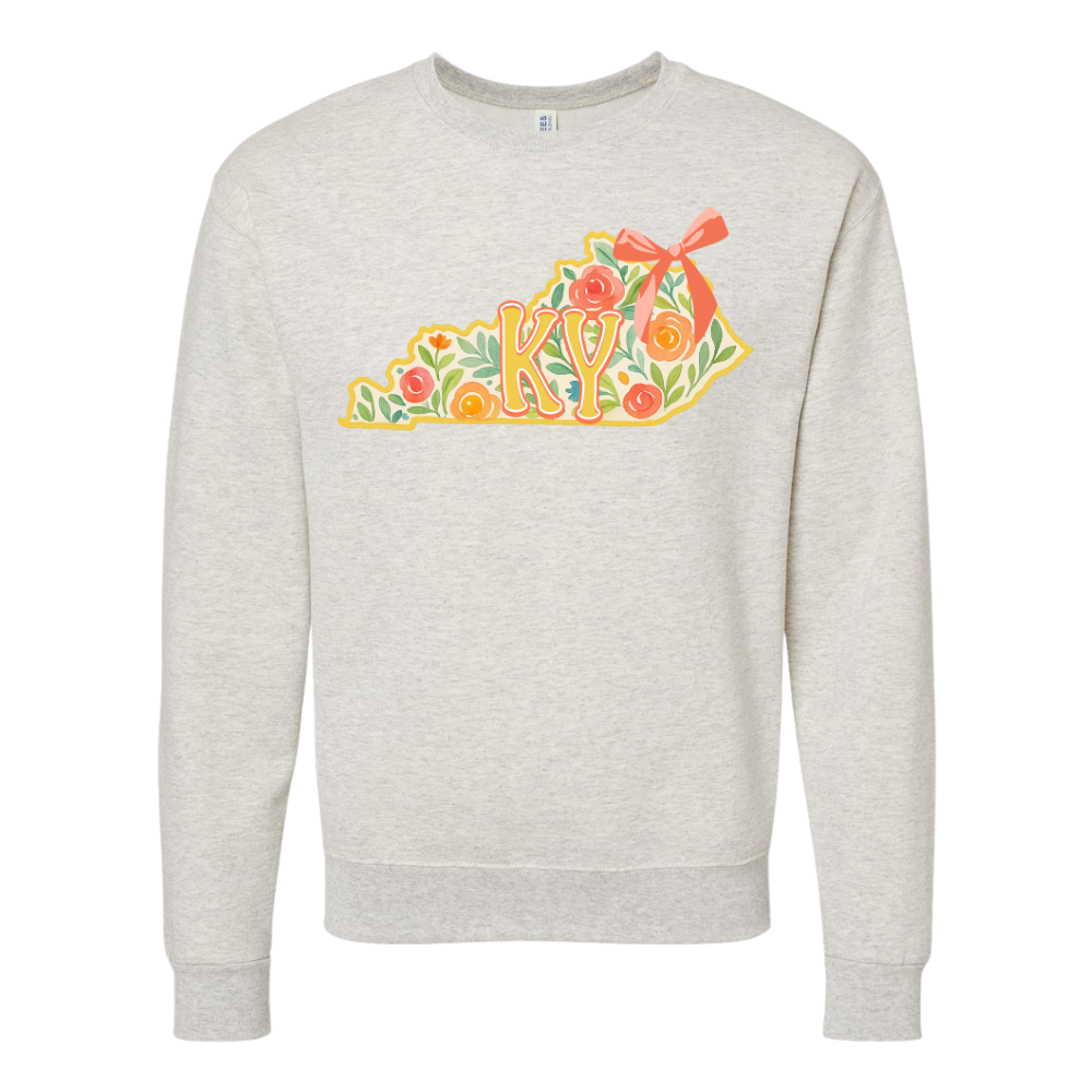 KY Fall Floral State and Bows Crewneck