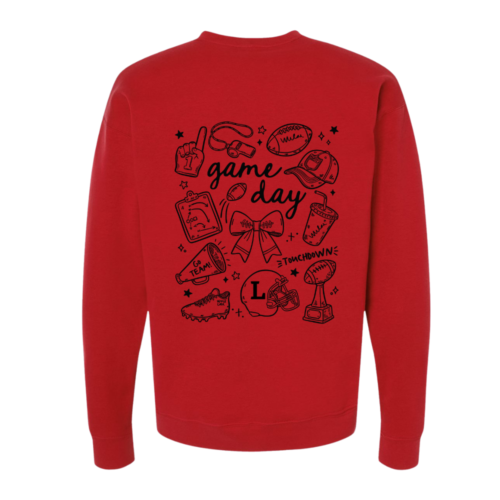 L Game Day Doodle Crewneck