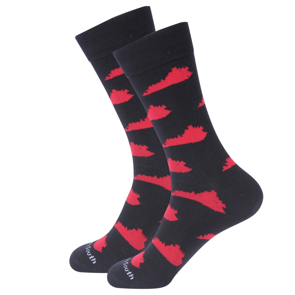 Black and Red KY State Socks