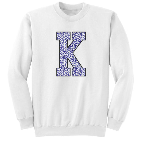 Royal/White Leopard K Crewneck