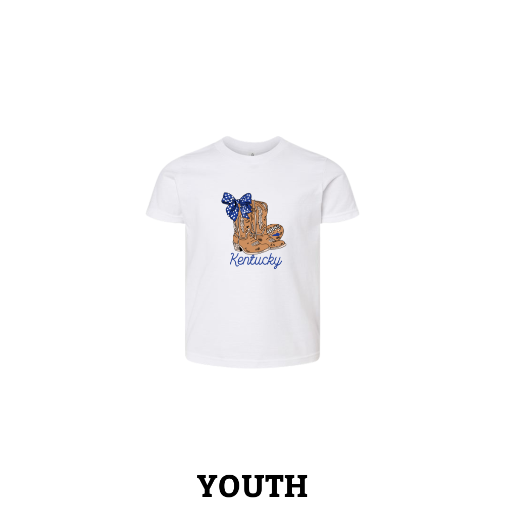 Kentucky Football, Boots, and Bows Youth T-Shirt