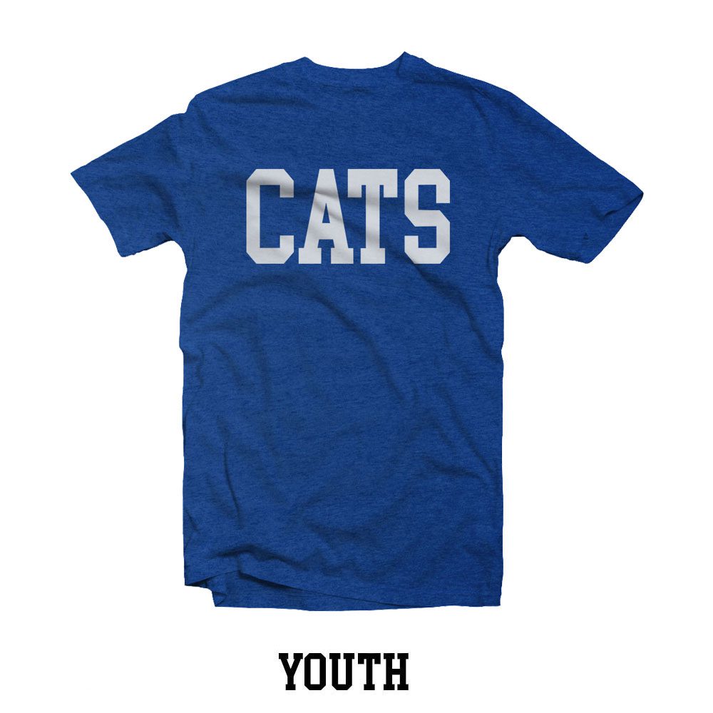 Heather Royal CATS Youth Tee