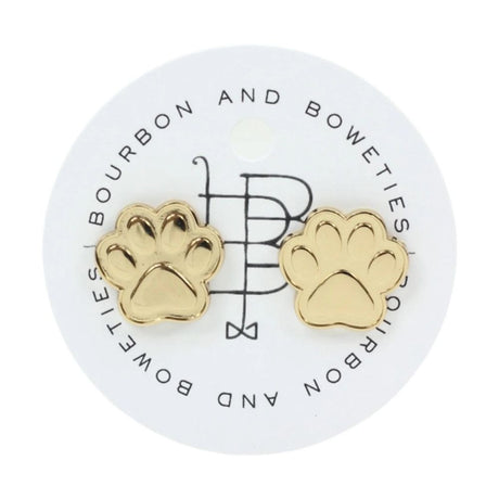 Gold Paw Stud Earrings