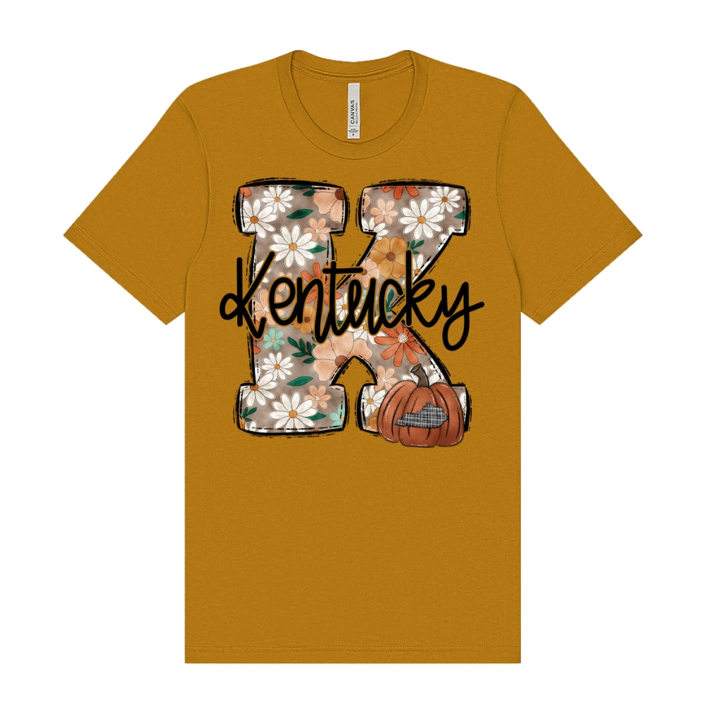 Fall Floral Varsity K T-Shirt