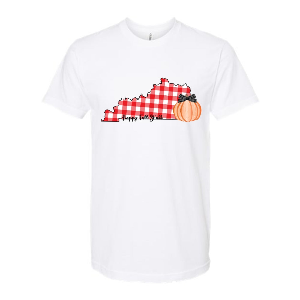 Happy Fall Red Plaid Kentucky T-Shirt