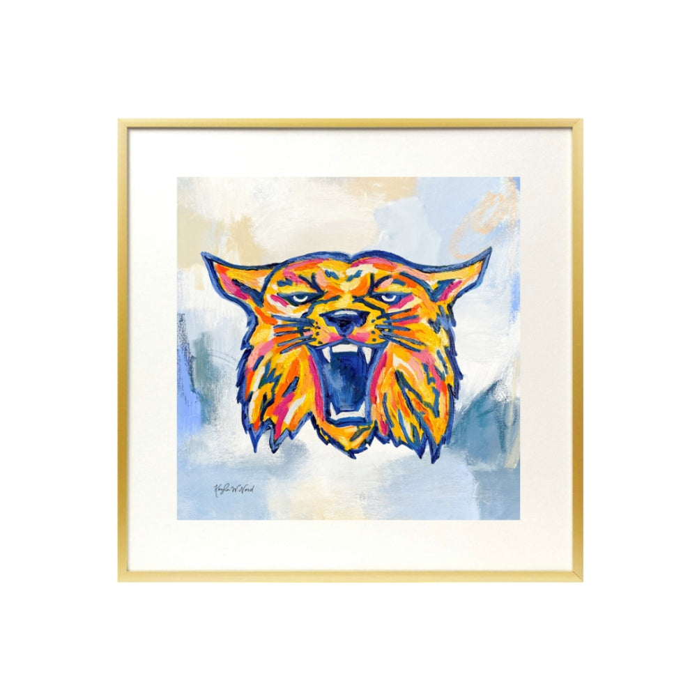 Wildcat Classic Mascot Abstract 12" x 12" Print