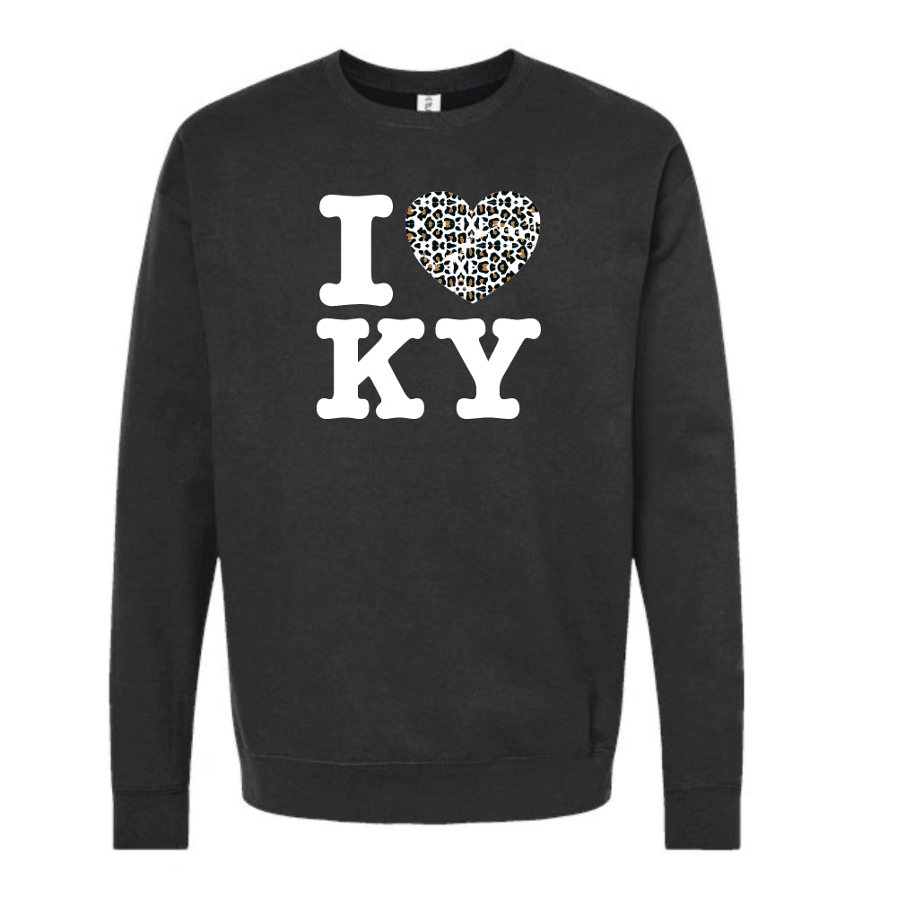 "I Love KY" Leopard Heart Crewneck