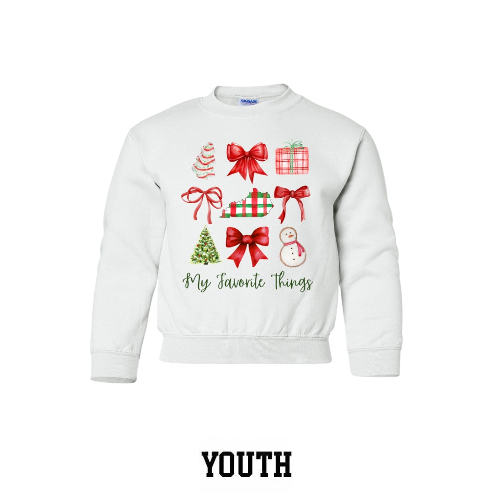 My Favorite Things Christmas Youth Crewneck