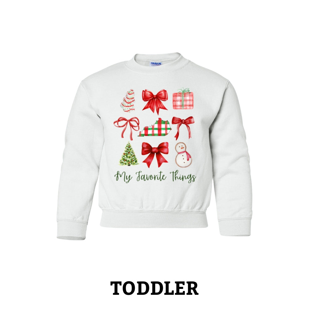 My Favorite Things Christmas Toddler Crewneck