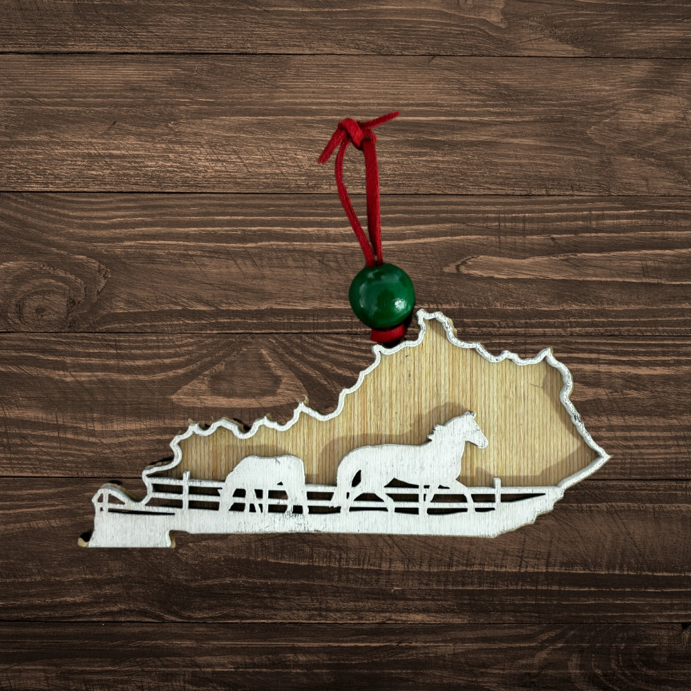 Kentucky Horse Farm Silhouette Ornament