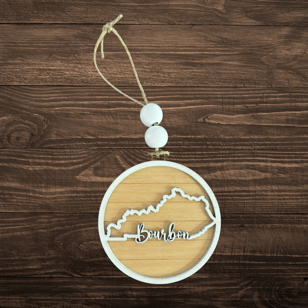 Bourbon and State Silhouette Ornament