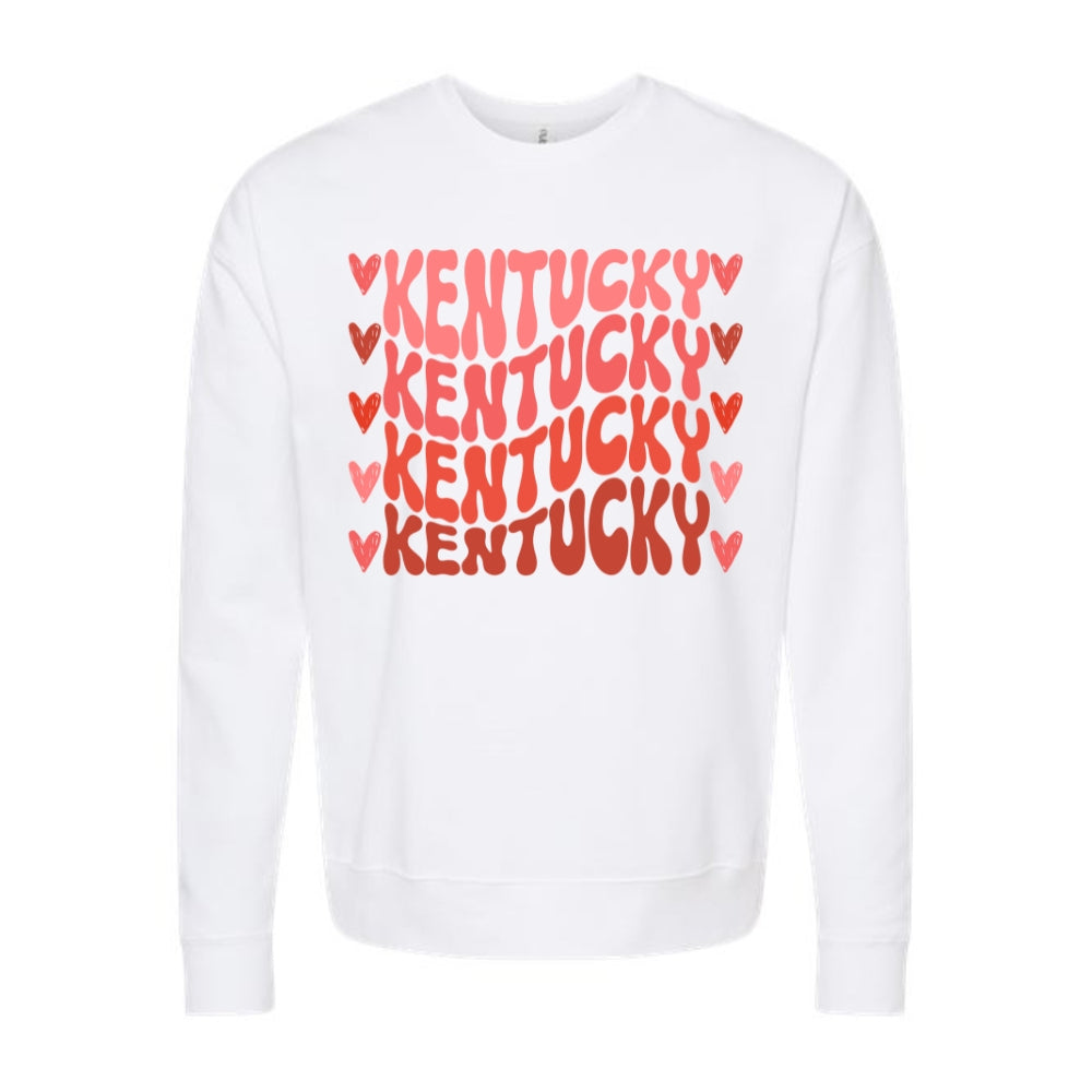 Kentucky Wavy Hearts Crewneck