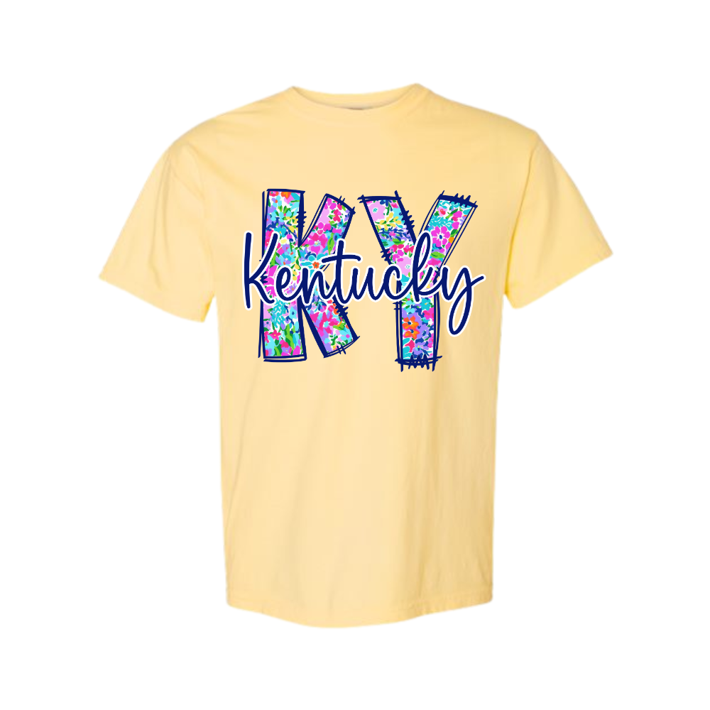 KY Spring Floral Comfort Colors T-Shirt