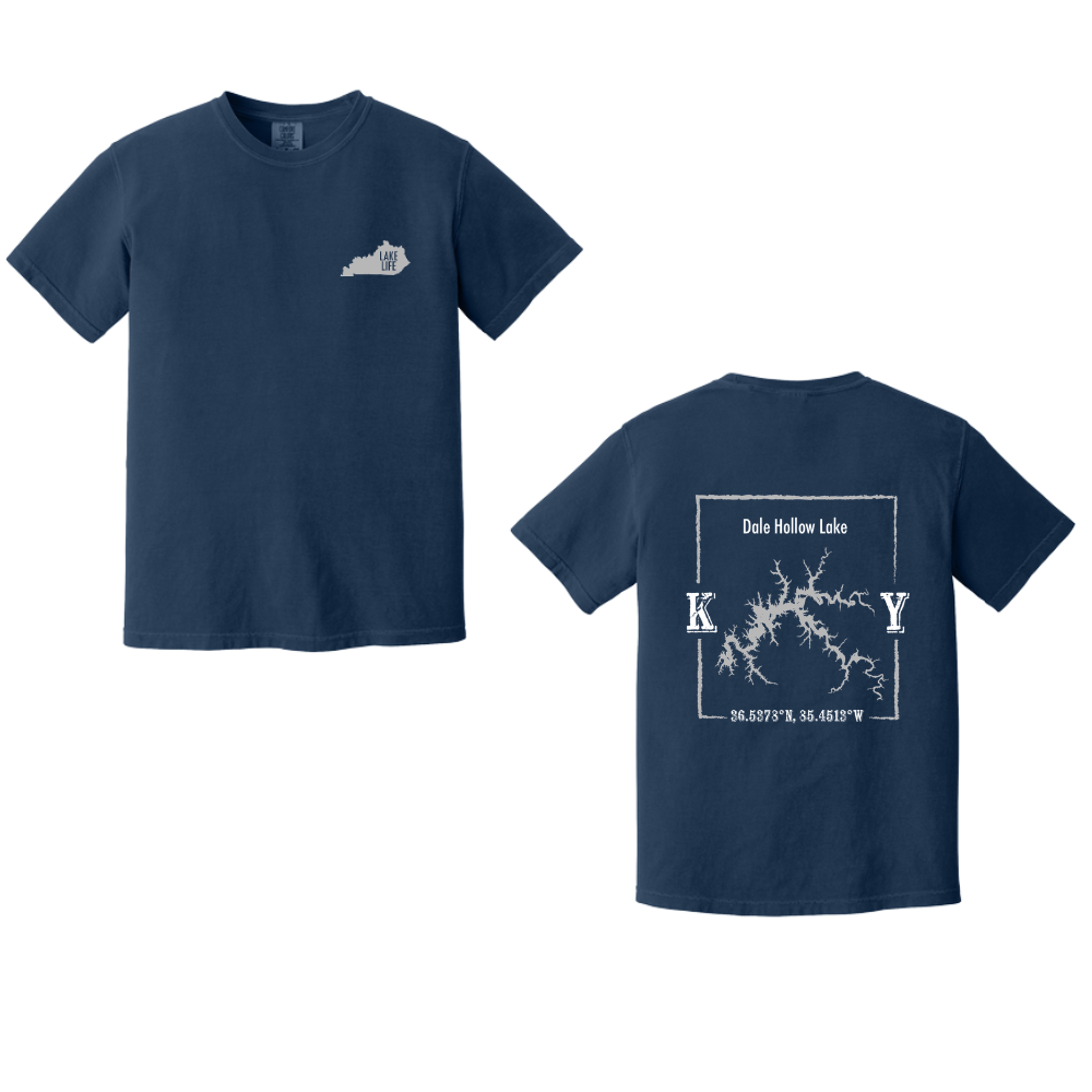 Dale Hollow Lake Map Comfort Colors T-Shirt