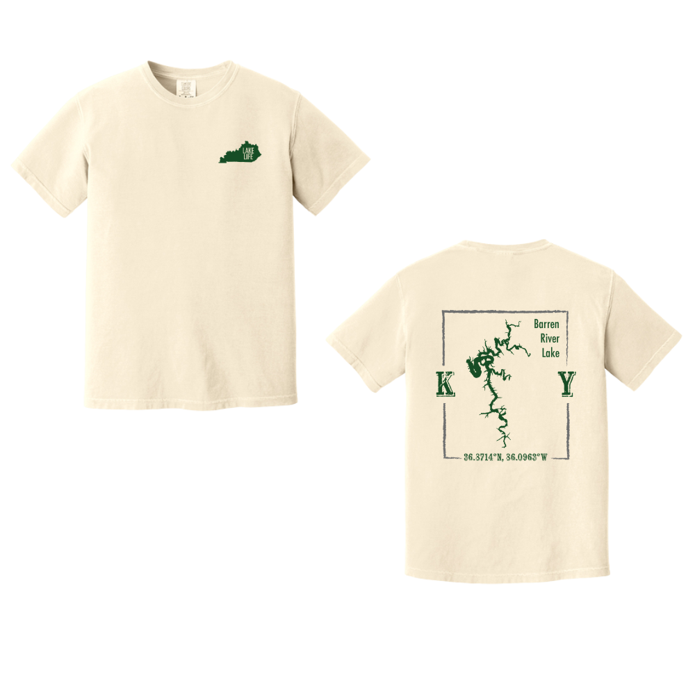 Barren River Lake Map Comfort Colors T-Shirt