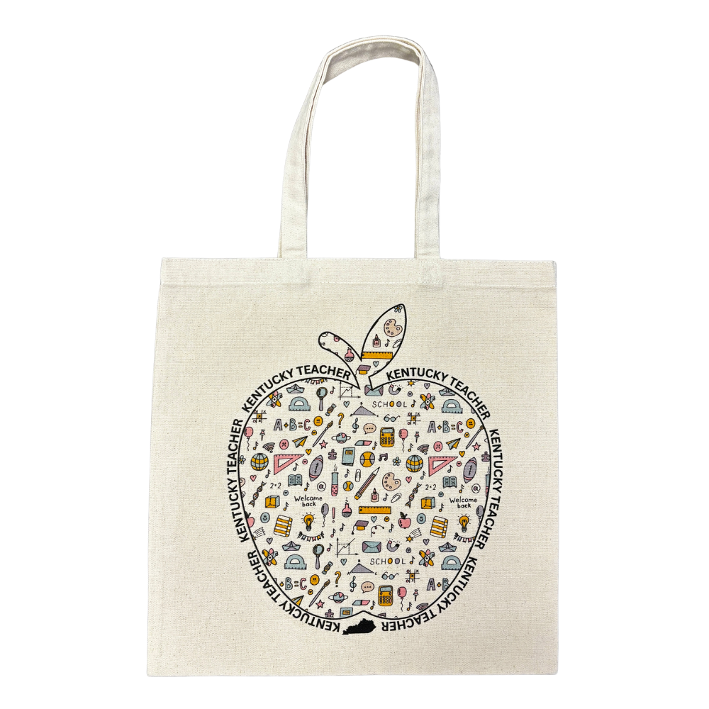 Teacher Supply Apple Tote Bag