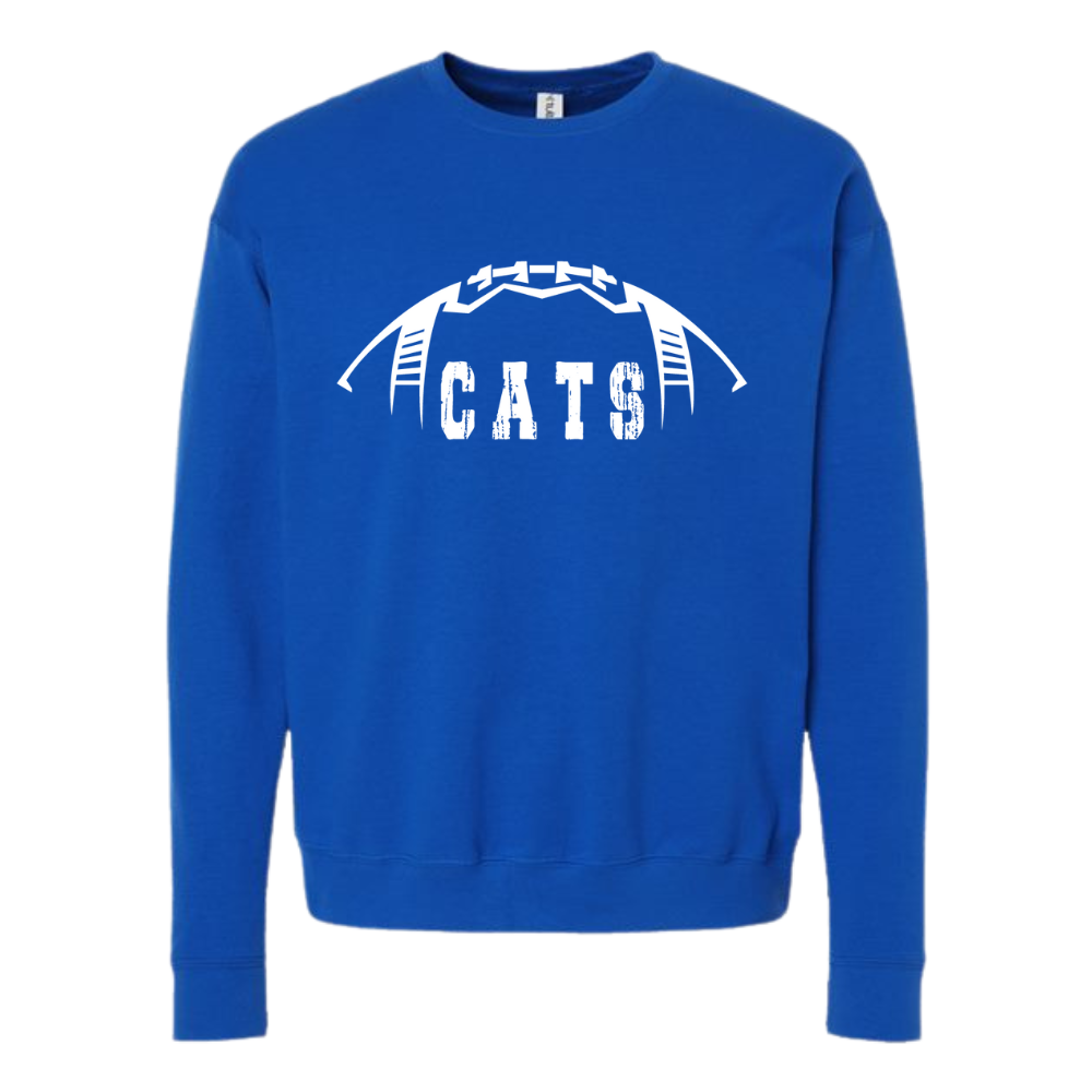 Distressed CATS Football Crewneck