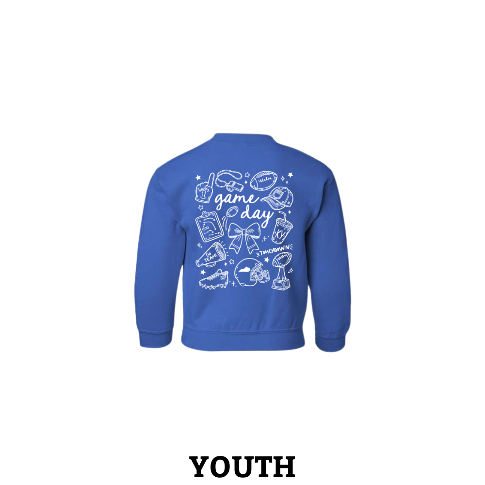 Game Day Doodle Youth Crewneck