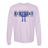 Kentucky Pattern Bow Comfort Colors Long Sleeve T-Shirt