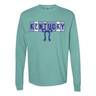Kentucky Pattern Bow Comfort Colors Long Sleeve T-Shirt