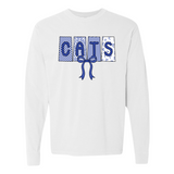 Cats Pattern Bow Comfort Colors Long Sleeve T-Shirt