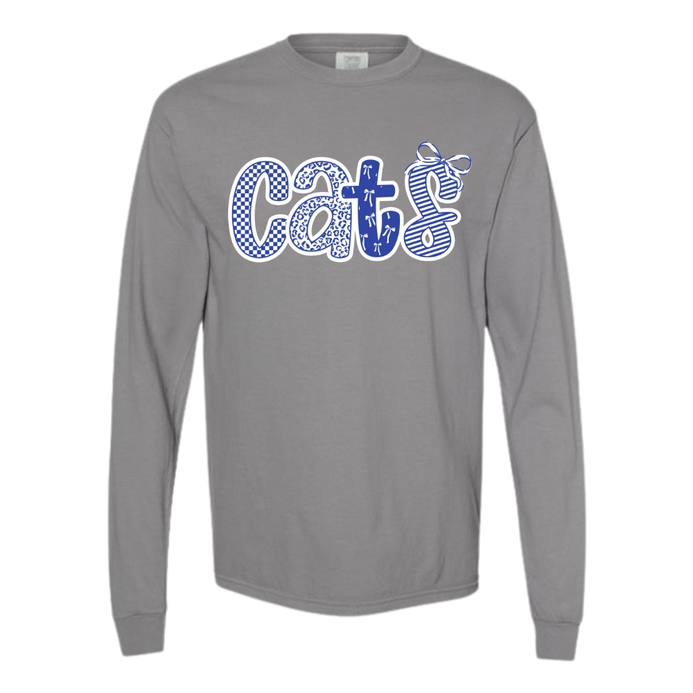 Cats Pattern Comfort Colors Long Sleeve T-Shirt