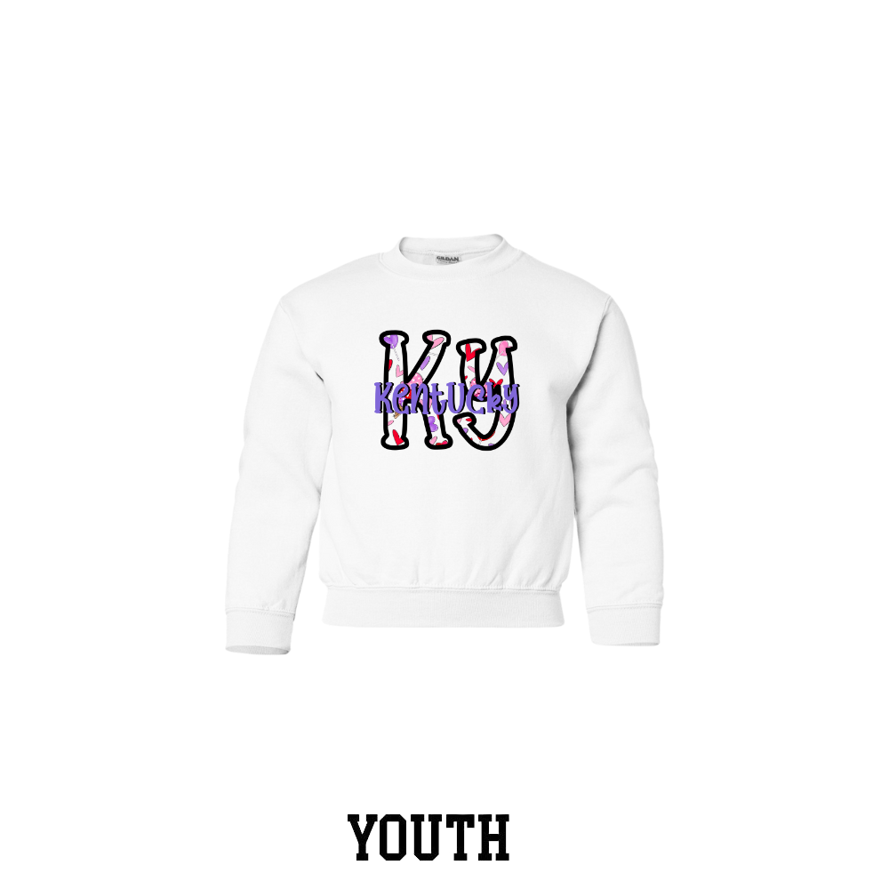 KY Kentucky Sweet Hearts Youth Crewneck