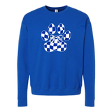 Checkerboard Paw and Bow Crewneck
