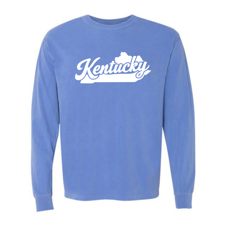 Kentucky State Silhouette Comfort Colors Long Sleeve
