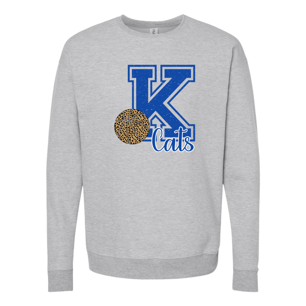Jumbo K Cats Leopard Basketball Crewneck