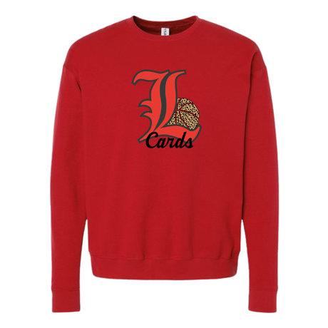 Jumbo L Cards Leopard Basketball Crewneck