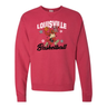 Retro Louisville Basketball Dunking Cardinal Comfort Wash Crewneck