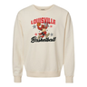 Retro Louisville Basketball Dunking Cardinal Comfort Wash Crewneck