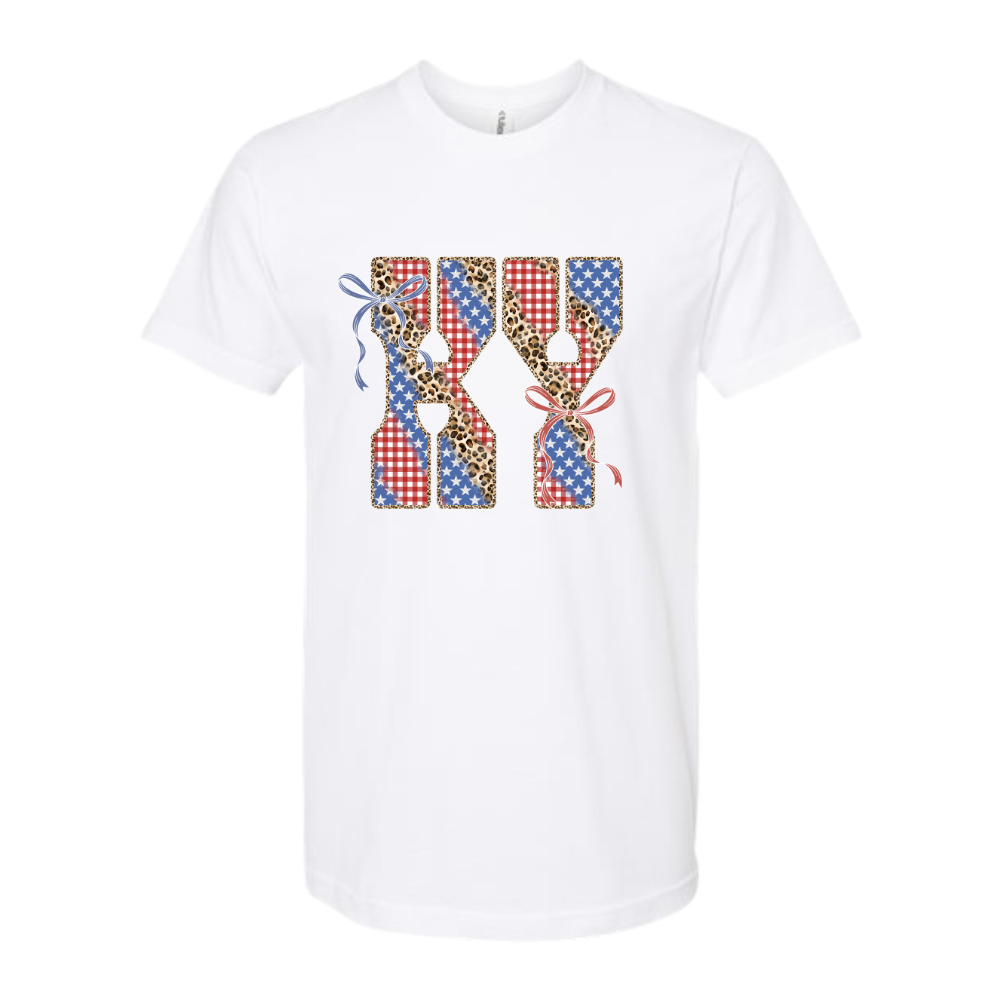 Red, White, Blue, and Leopard KY T-Shirt