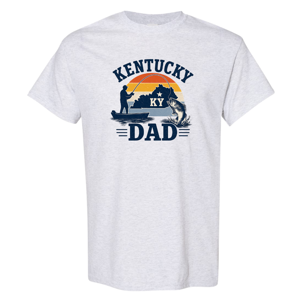Retro Kentucky Sunset Angler Dad T-Shirt