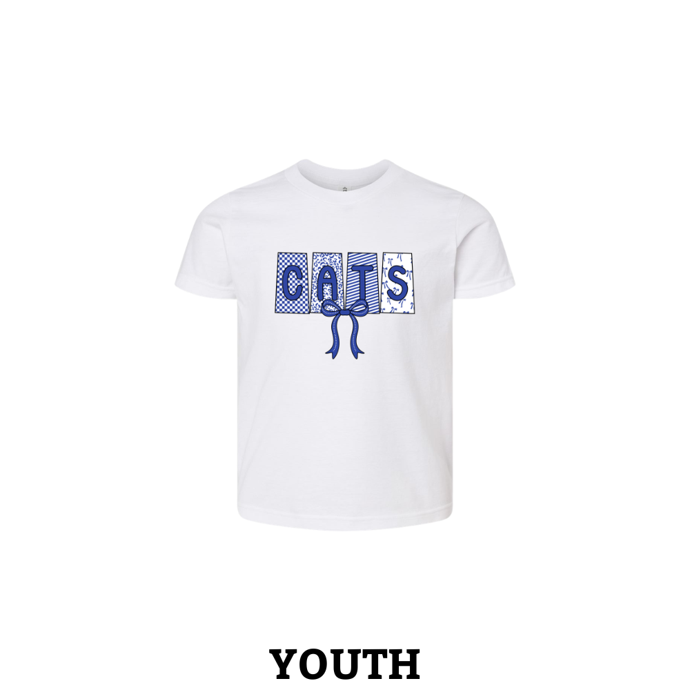 Cats Pattern Bow Youth T-Shirt