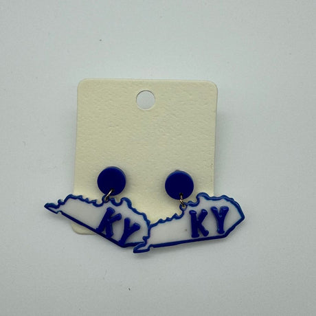 KY Blue Map Earrings