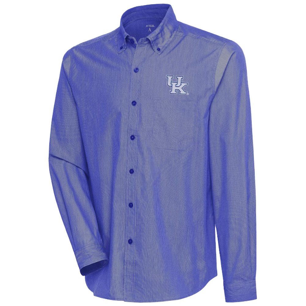 compression dress shirt UK Compression Woven Button Up Shirt Dark Royal / S