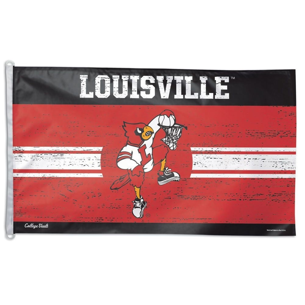 Louisville Dunking Bird Basketball Flag