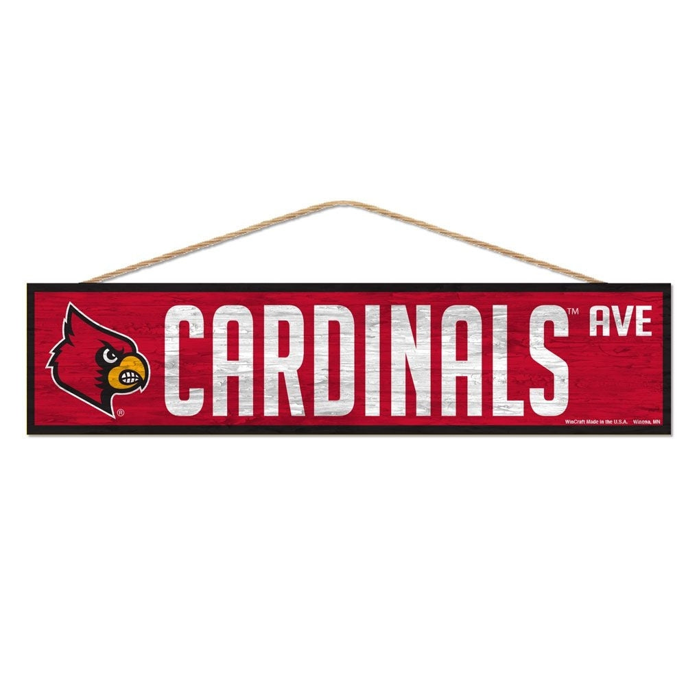 Louisville Cardinals Avenue Wood Sign