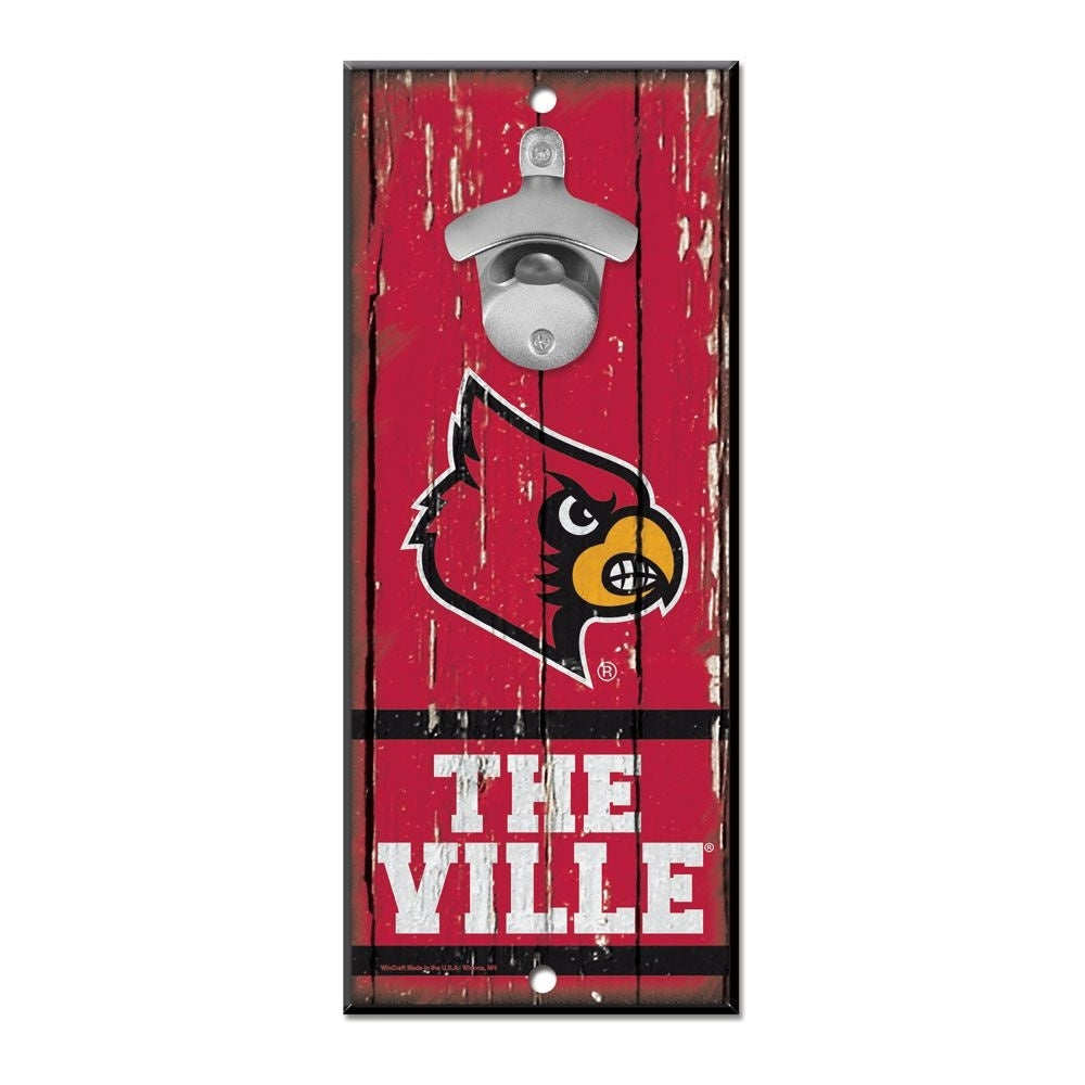 Louisville Cardinals Bottle Opener Sign