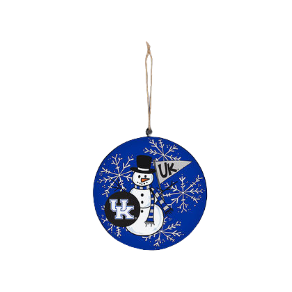 UK Snowman Metal Ornament