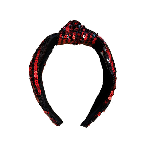 Red and Black Sequin Striped Headband.