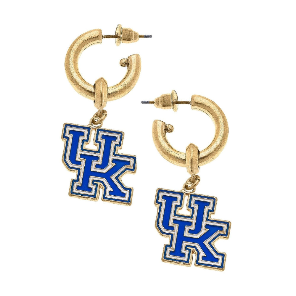 Kentucky Wildcats Enamel Drop Hoop Earrings