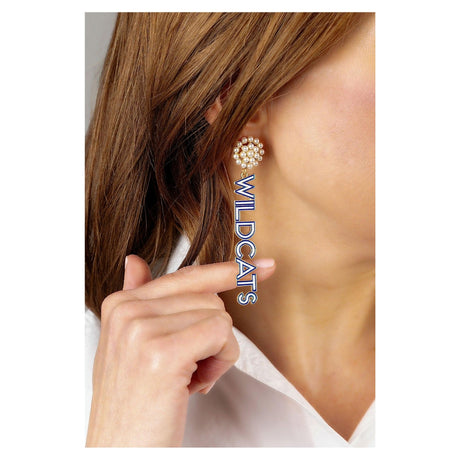 Kentucky Wildcats Pearl Cluster Enamel Drop Earrings