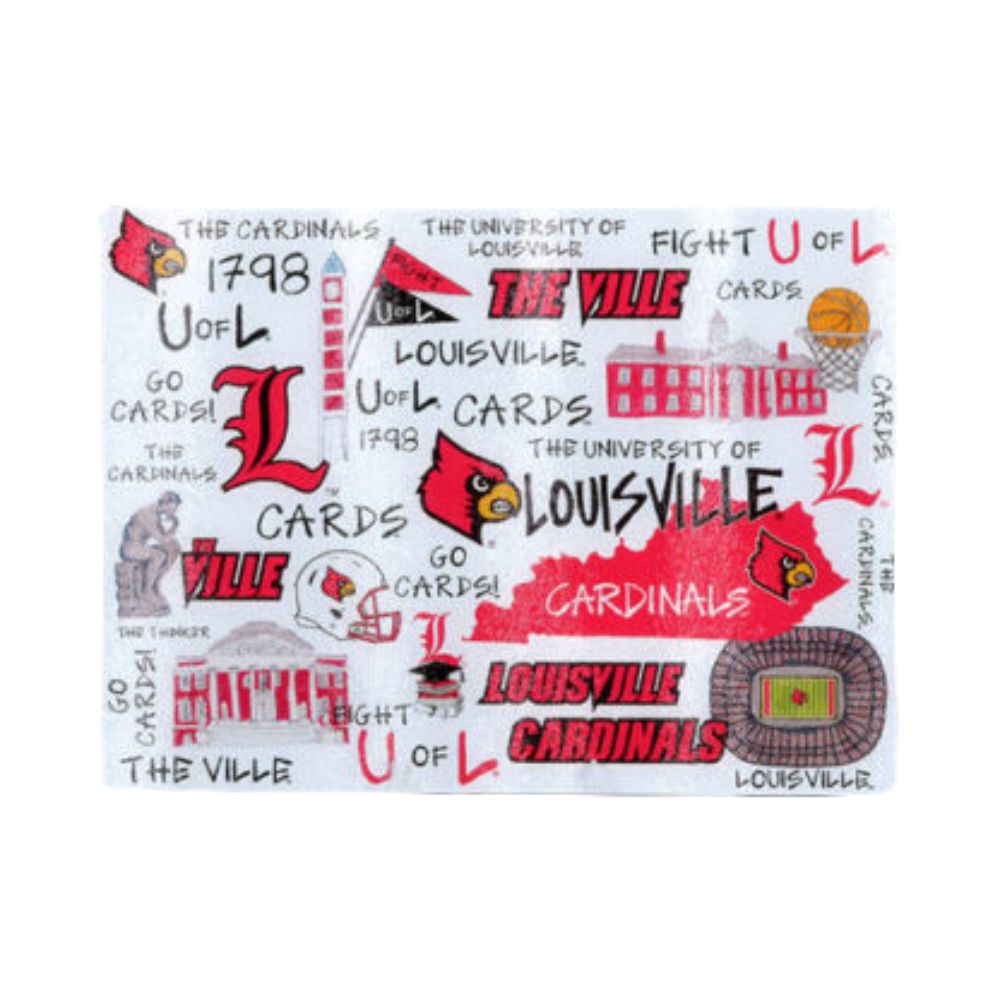 University of Louisville Icons Tempered Glass Cutting Board