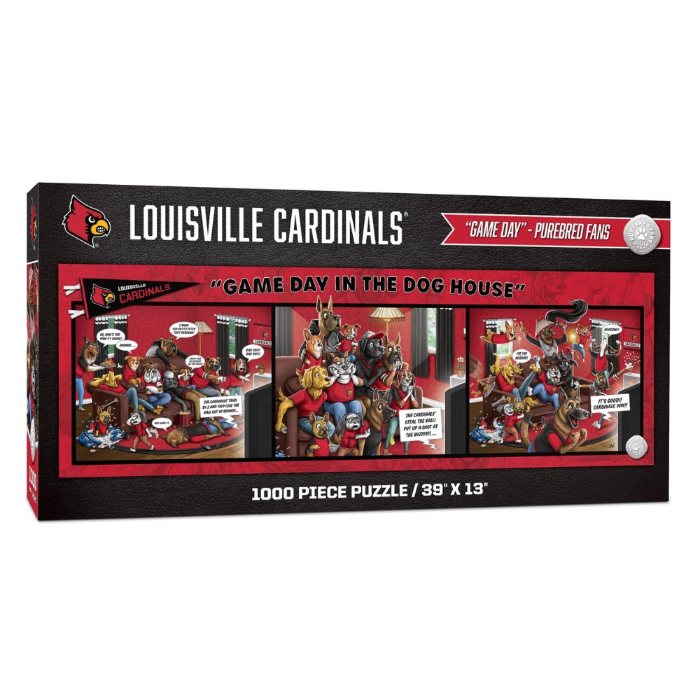 Louisville Cardinals Purebred Fans "Game Day in the Doghouse" 1000pc Puzzle