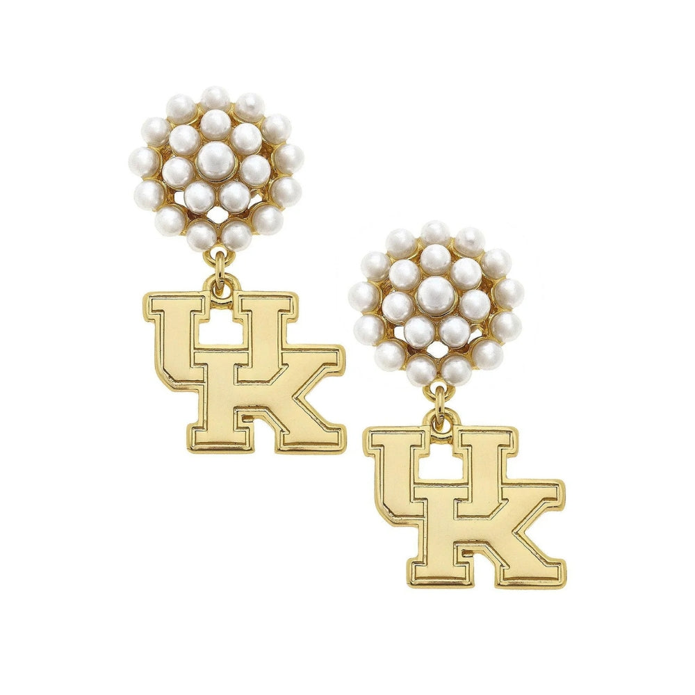 UK Interlock Pearl Dangle Earrings