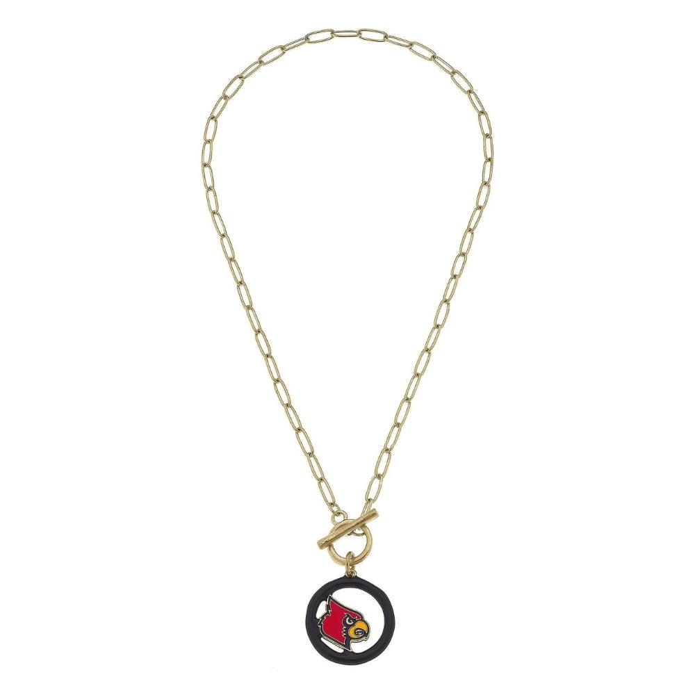 Louisville Cardinals Outline Enamel Necklace