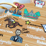 Kentucky State Shaped Icons Cutting Board